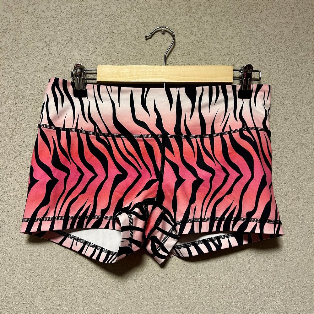 FeedMeFightMe Pink Zebra Workout Shorts